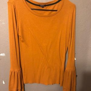 Orange bell sleeve top